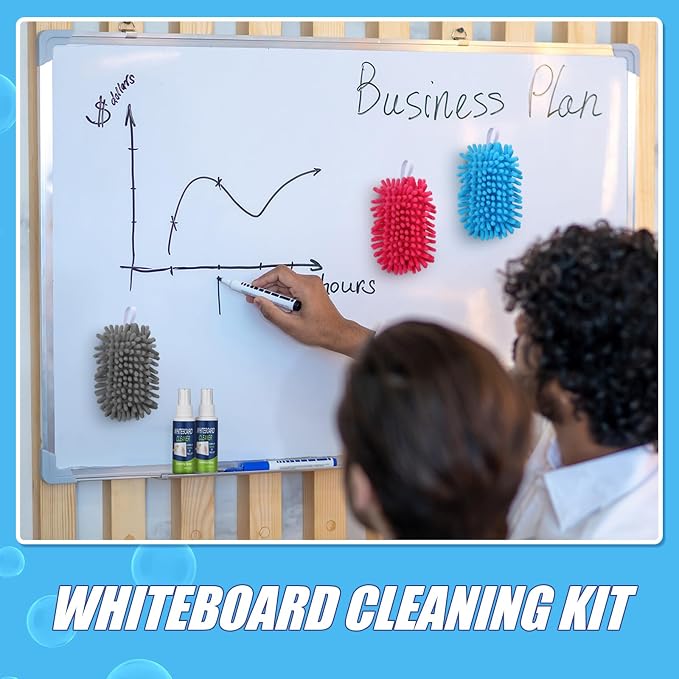 Fuyoooo 6 Pack Whiteboard Cleaner 3.4 Fl oz White Board Cleaning Spray Dry Erase Board Cleaner with Microfiber Shag Whiteboard Eraser Removes Stubborn Marks from Chalkboard(Magnetic)