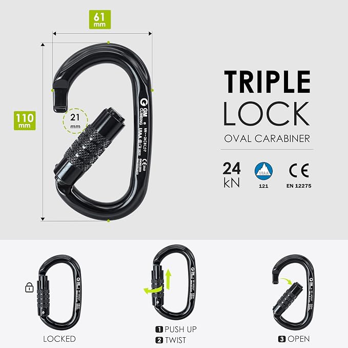 GM CLIMBING Micro Prusik Minding Pulley 25kN CE UIAA Certified 12mm Single Pulley Mobile Side Plates for Arborist Rigging Climbing Rescue