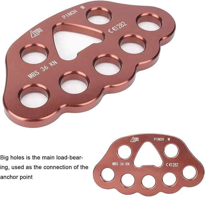 Uxsiya 36KN 8 Holes Outdoor Rigging Plate Rock Climbing Multi Anchor Point Connector Gear for Secure Climbing Adventures