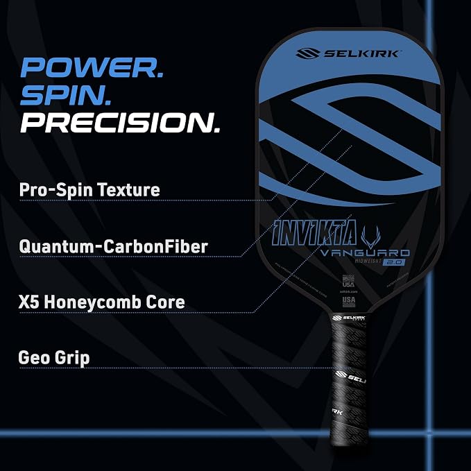 Selkirk Sport Vanguard Hybrid Pickleball Paddle | Carbon Fiber Pickleball Paddle with a Polypropylene X5 Core | Pickleball Rackets