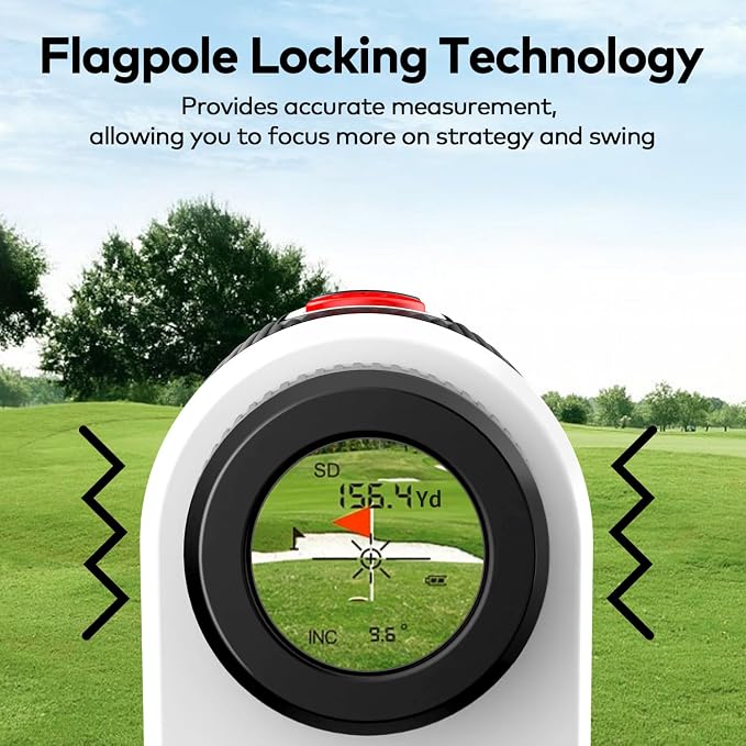 Golf Rangefinder with Slope and Magnetic, 1200/1500 Yards Range Finder Golf, 7X Magnification Flag Lock Vibration, Rechargeable Distance Measurement Device for Golfing Accessories