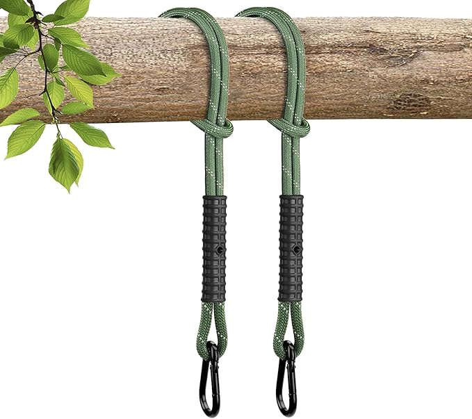 Heavy Duty Tree Swing Ropes, Hammock Tree Straps Hanging Kit, for Outdoor Swings Hammock Playground Set Accessories (2ft,25",Green,2Pack)