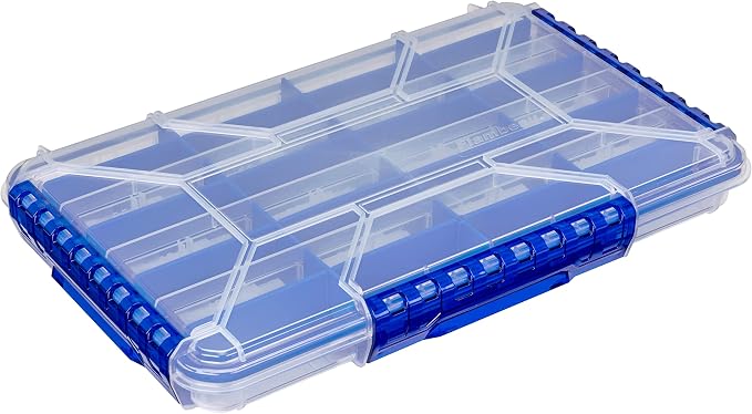 Flambeau Outdoors Ultra Divided Slim Waterproof Ultimate Tuff Tainer | 32 Compartments, Zerust Anti-Corrosion Dividers, Individually Stores 6"+ Jerkbaits, Lipless Cranks, Swim Baits, 14" x 8.9" x 1.7"