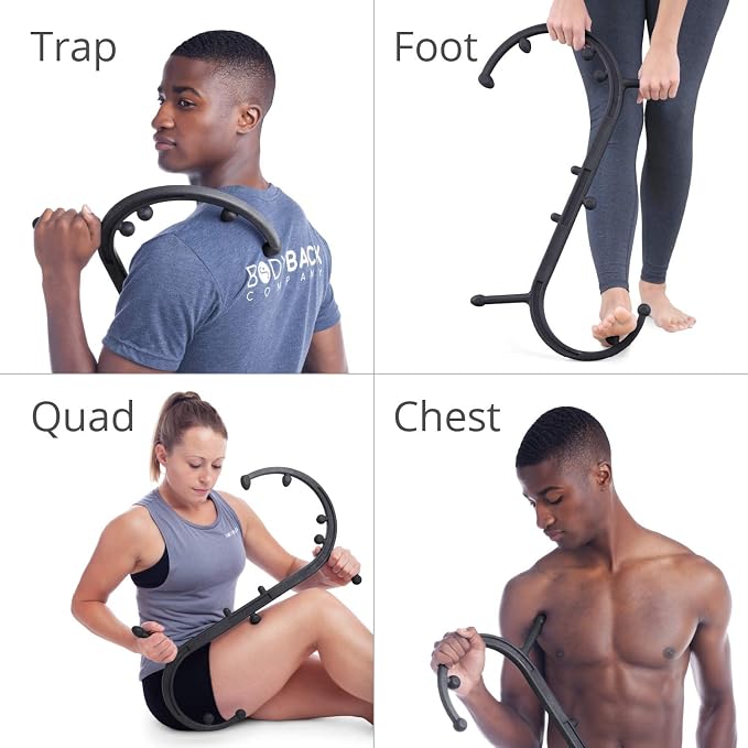 Body Back Buddy Classic USA Made FSA Eligible Handheld Full Body Massage Cane Trigger Point Massage Tool for Deep Tissue Pain Relief - Dual Massage Hooks for Back, Shoulder, Neck. Manual Back Massager