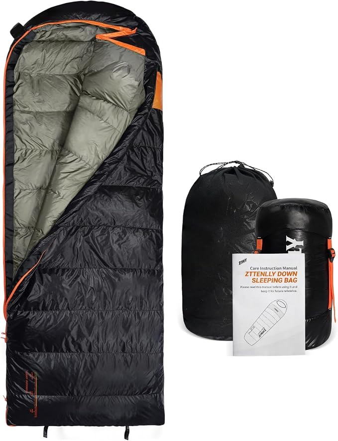 Ultimate 4-Season Down Sleeping Bag for Adults - Lightweight & Compact, 550/600 FP, 0°F to 30°F for Backpacking, Camping & Hiking