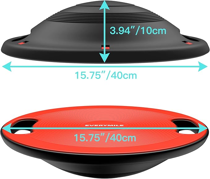 Wobble Balance Board, Exercise Balance Stability Trainer Portable Balance Board with Handle for Workout Core Trainer Physical Therapy & Gym No-Skid Surface
