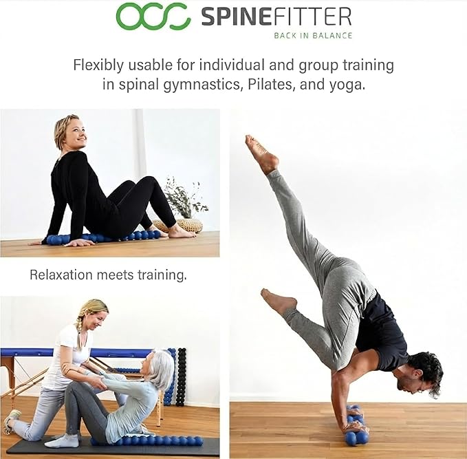 SPINEFITTER by SISSEL Blue | Massage Device for Back & Balance | Back Trainer Relieves Tension & Blockages | Ideal for Pilates and Yoga | for Relaxation of the Spine | for Home & Professional Use