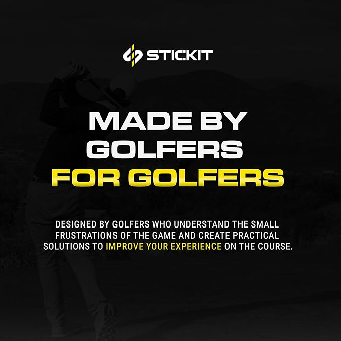 STICKIT Magnetic Golf Towel - Ultra-Absorbent Waffle Weave Microfiber & Removable Magnet - Golf Towel with Magnet for Bags, Clubs & Carts - Removes Dirt, Grass, & Debris from Club Face - 29” x 29”