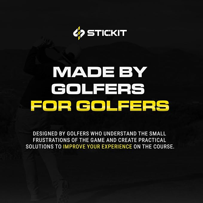 STICKIT Magnetic Golf Towel - Ultra-Absorbent Waffle Weave Microfiber & Removable Magnet - Golf Towel with Magnet for Bags, Clubs & Carts - Removes Dirt, Grass, & Debris from Club Face - 29” x 29”