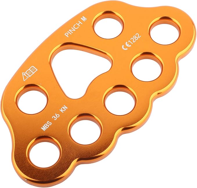 Uxsiya 36KN 8 Holes Outdoor Rigging Plate Rock Climbing Multi Anchor Point Connector Gear for Secure Climbing Adventures