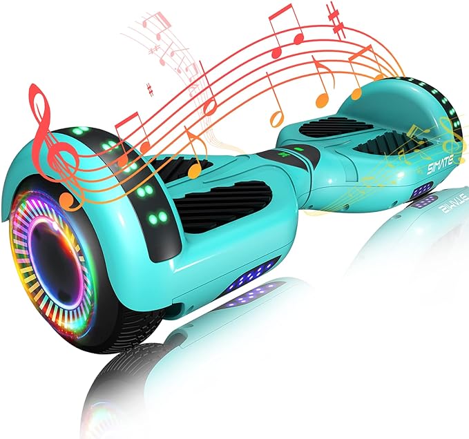 SIMATE Hoverboard, Bluetooth All Terrain Hover Boards with LED Lights and APP Control, Gifts for Kids Adults Girls Boys, for All Ages