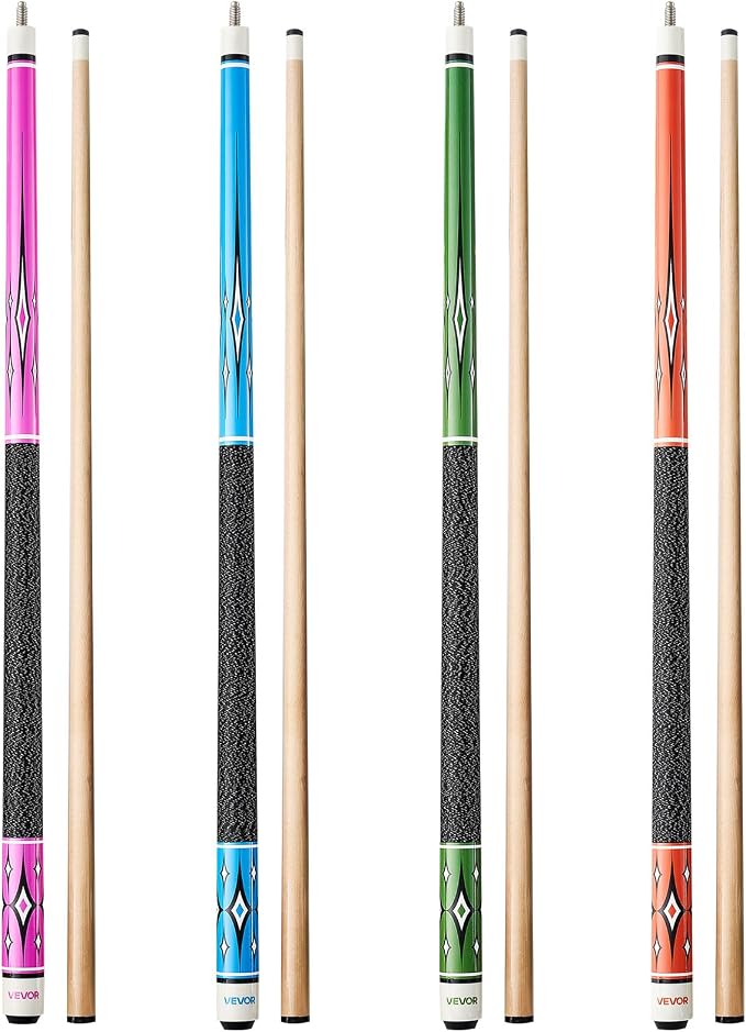 VEVOR Pool Cue, Pool Stick, 58 inch Billiard Pools Cue Stick with Multi-Layer Tip & ABS Connection Ring, Cues Sticks for Professional Pool Table, Bar, Home, Office