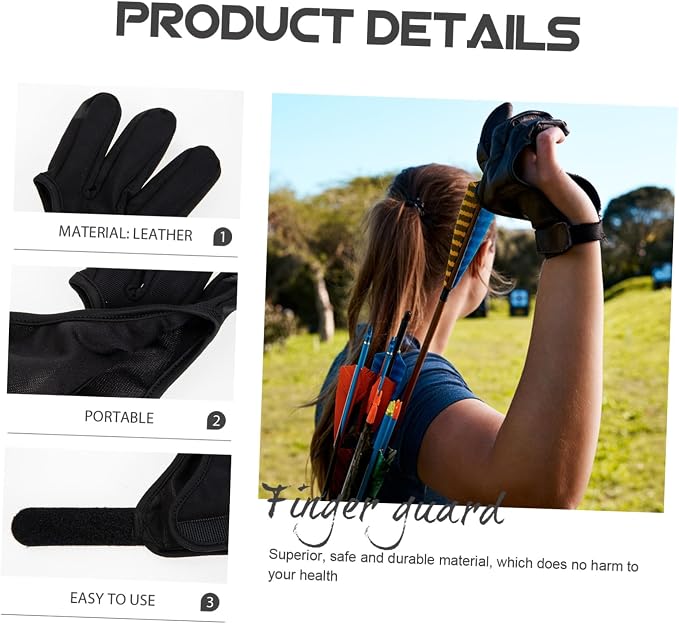Yardwe 2pcs Archery Finger Stall Gloves Professional Archery Equipment Supply Accessory Professional