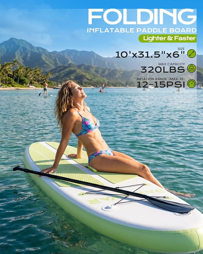 DAKUWAR Paddle Board 10'6''/10' Inflatable Stand Up Paddle Boards with SUP Accessories Ultra-Light Paddleboard Non-Slip Comfort Deck for Adults & Youth of All Skill Levels