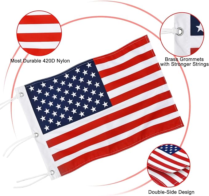 KINGTOP Golf Flagstick with USA Golf Flag, Putting Green Flags Hole Cup Set, 6 Feet in Height, Golf Pin Flags for Driving Range Backyard, 5-Section Design, with Additional Putting Green Replacement