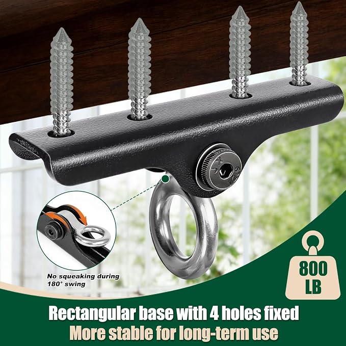 Heavy Duty Punching Bag Hanger Ceiling Mount with Bearing 900 LB Capacity Stainless Steel Swing Hardware for Indoor Hanging Chair Outdoor Swing Set
