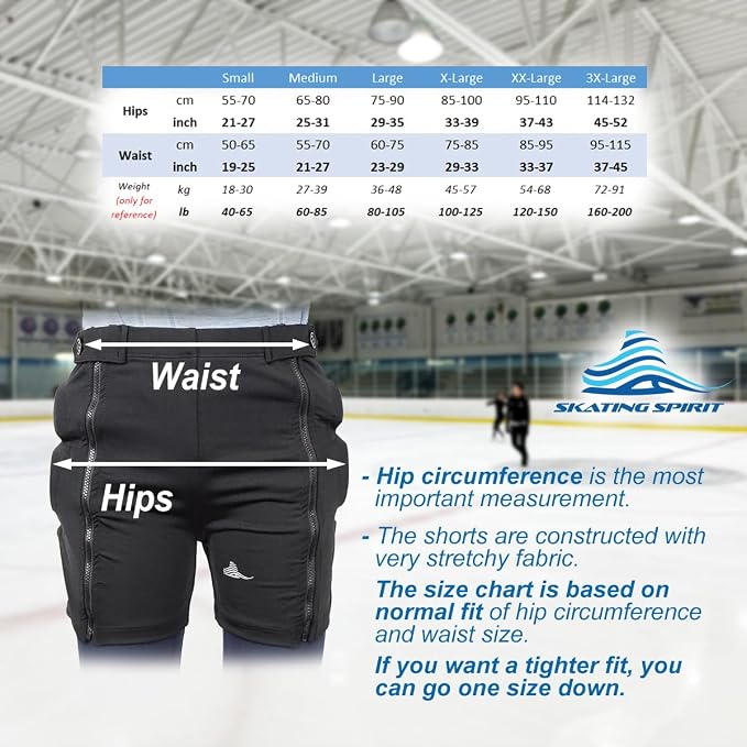 Skating Spirit Zip-on Zip-Off Padded Shorts Protective Crash Pants Tailbone Hip Butt Pad for Skating Skateboarding Skiing