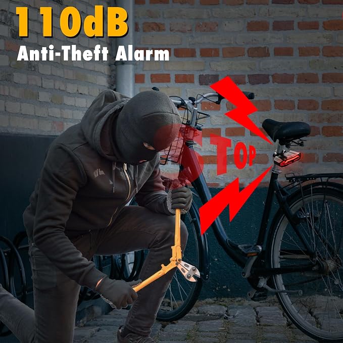 NineLeaf Bike Turn Signals, Turn Signal Kit for Ebike, Bike Turn Signals Front and Rear Auto On/Off Electric Bell Automatic Brake Light Remote Control Rear Light USB Rechargeable IP65 Waterproof