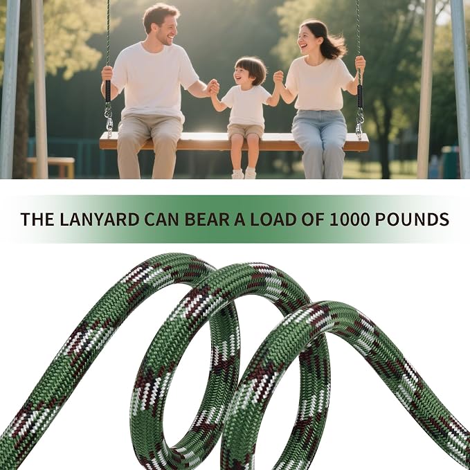 Adjustable Tree Swing Ropes Heavy Duty Hammock 5.6Ft(67"),360°Rotation Tree Swings Hanging Straps 1000LBS for Outdoor Swings Hammock Playground Set Accessories,2Pack of Green