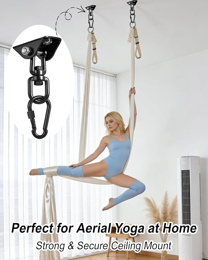 Yose Porch Swing Hanging Kit Heavy Duty 2000lbs Stainless Steel, Easy to Install Swing Hardware with Ceiling Hooks and Hammock Hooks, Complete Swing Set Accessories for Indoor Outdoor Patio Garage