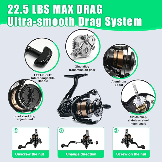 Fishing Rod and Reel Combo, Telescopic Carbon Fiber Fishing Poles