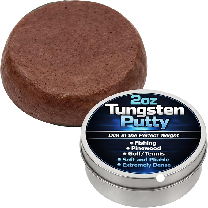 Reaction Tackle Tungsten Putty Weight - for Fishing, Fly Fishing, Pinewood Derby Car, Golf & Tennis - 2 Oz (60g)