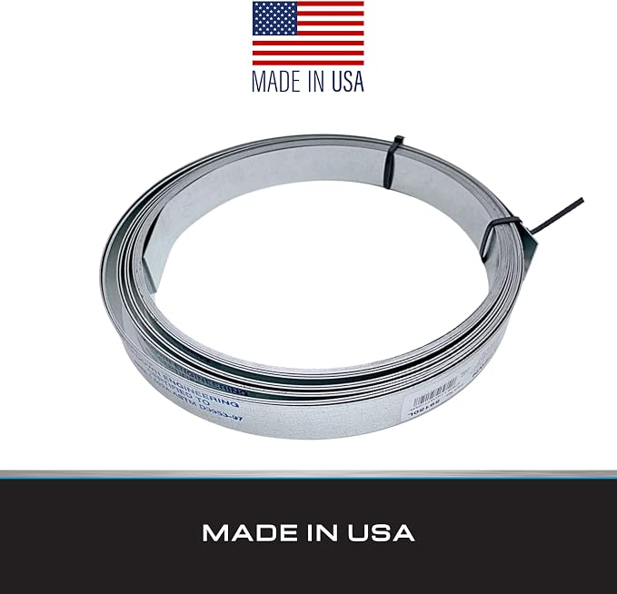 Tie Down | Certified G60 Galvanized Strapping - 37 feet long | Securing Mobile Homes, Sheds, Tanks, and Reinforcing Outdoor Structures in High-Wind Areas - Made in USA