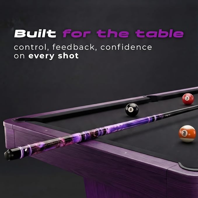 IgnatGames Premium Pool Cue Stick – 58" 2-Piece, Canadian Maple Cue with 12.5mm AirStrike Shaft, Premium Case & Accessories