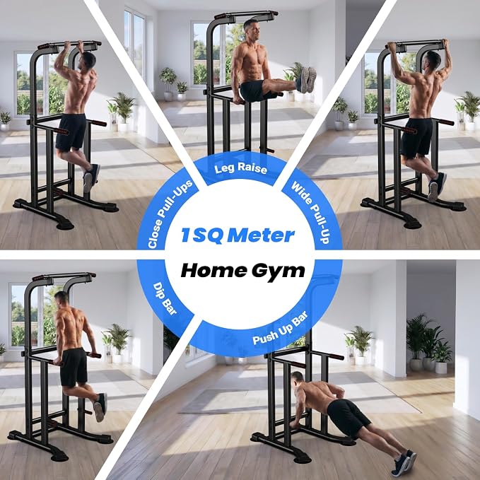 YYJO Pull Up Bar Dip Bar Power Tower Free Standing Home Gym Workout Equipment 450 LBS Weight Capacity