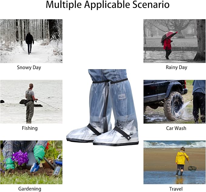 Waterproof Rain Boot Shoe Cover with Reflector Reusable & Foldable
