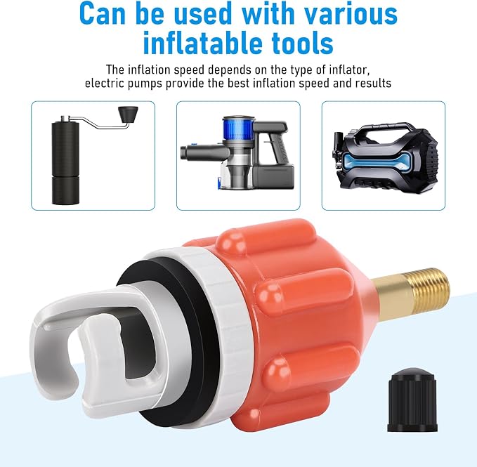 2PCS SUP Pump Adapter, Sturdy Air Valve Adapter with Strong Sealing, Universal Inflation Adapter for Stand Up Paddle Board, Inflatable Kayak and Water Sports Inflatables