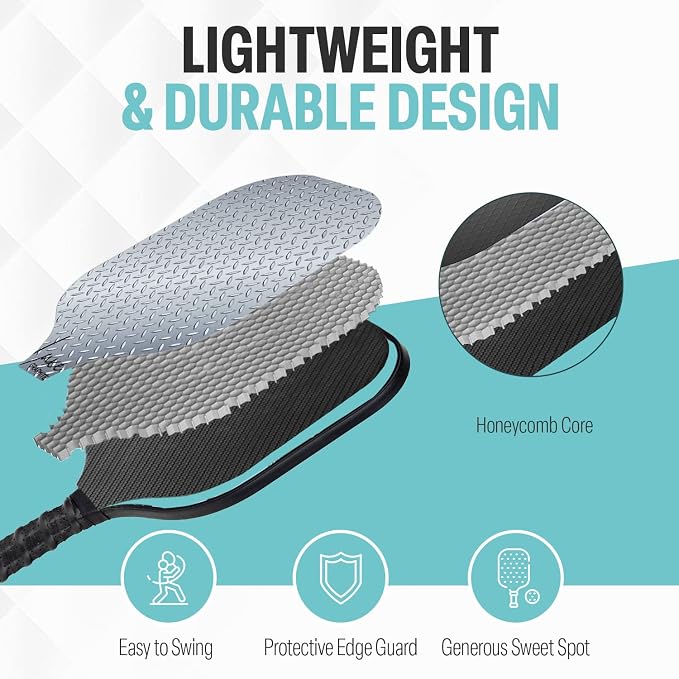 Palms-O-Aces Carbon Fiber Pickleball Paddle – USAPA Approved 16mm T700 Graphite Paddle with Textured Spin Surface | Lightweight Carbon Fiber Pickleball Paddles & Racket | Includes Paddle Cover