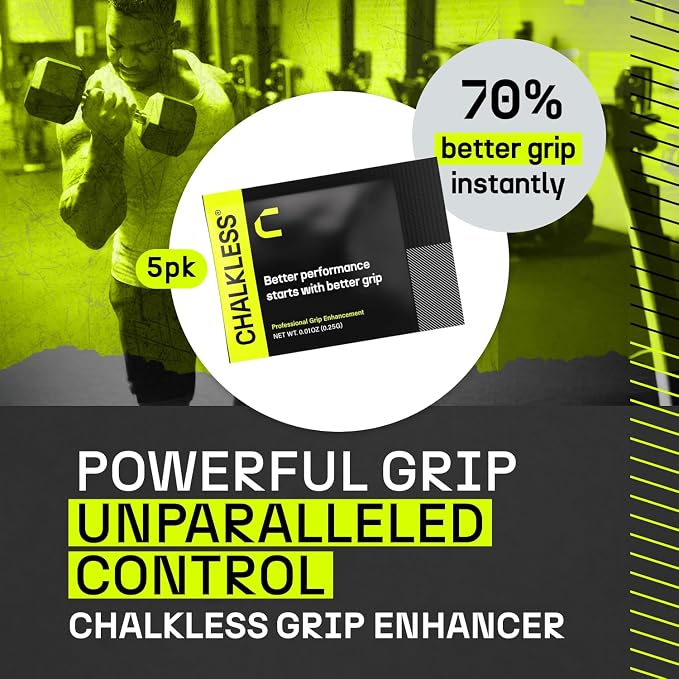Chalkless Grip Enhancer - Premium Liquid Chalk Alternative & Less Mess Hand Chalk for Weightlifting, Powerlifting, Yoga, Gaming, Climbing, and More, Non-Toxic Long-Lasting & Reliable