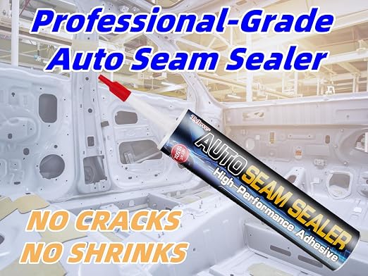 Seam Sealer Automotive-Professional Grade High Strength Waterproof Adhesive for Truck,Marine,Auto Body Repair, Rust & Leak Prevention-Quick Paintable Sealant for Metal,Plastic,RV Roof Sealant White