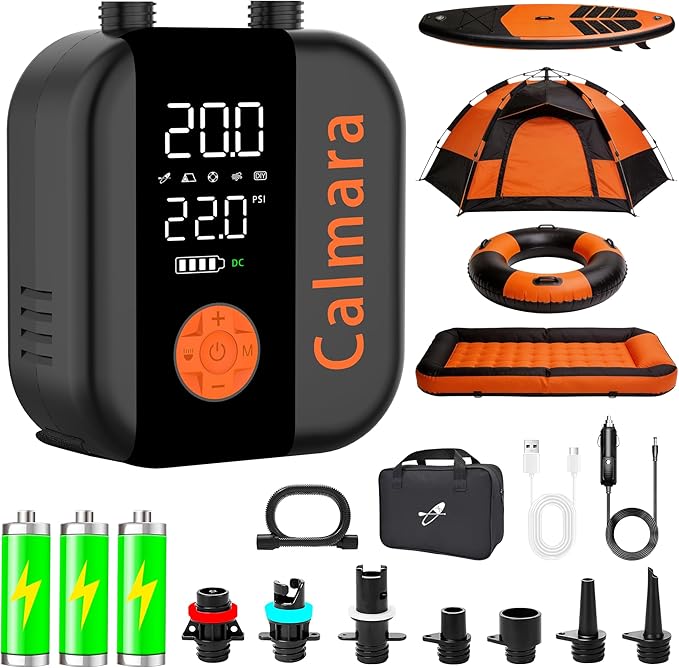 B1 Electric Paddle Board Pump,Rechargeable 10000mAh Cordless/12V DC 22 PSI High Pressure SUP Pump,Inflation & Deflation,Auto-Off for Stand Up Surfing Kite,Tent,Boat Gift for Men