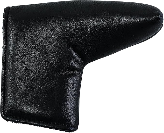Golf Club Covers – Blackout Leather Driver Headcover, Fairway Wood, 3 Wood, Hybrid, Fits Mallet Blade Putter Head Covers Alignment Stick Cover