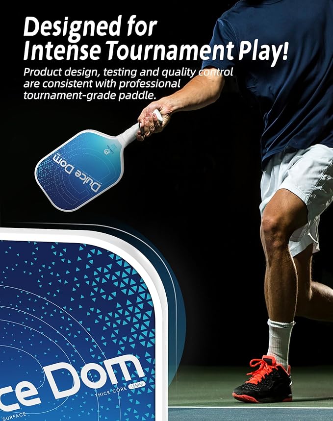 Dulce DOM Pickleball Paddles Set of 2/4 - USAPA Approved, 4 Indoor Outdoor Pickleball Balls, Fiberglass Surface Paddle Racket with Cover Bag, Ideal Training Equipment Gift for Men & Women