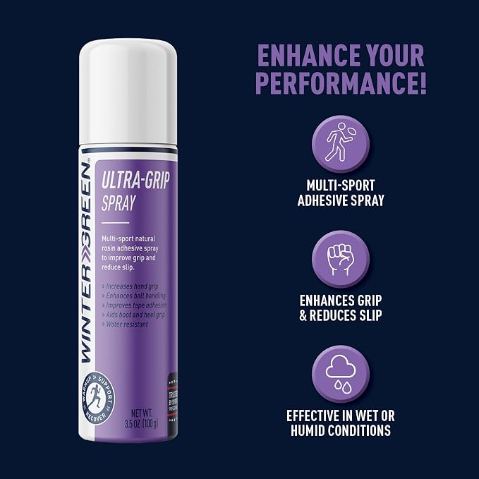 Wintergreen Ultra Grip 3.5 Fl Oz Aerosol Spray - Natural Rosin Adhesive, Improves Ball Handling, Football Catches, Aerial Silk, Strip Pole Grip, Racquet Grip and Tape Adhesion, 2-Pack (7 Fl Oz Total)