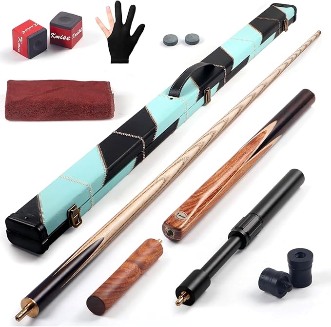 Kmise 57 inch Pool Cue, 19oz Cue Stick with 9.5mm Professional Tip, Handcraft, Made of Chacate Preto Wood, Bar or House Use for Men or Women, Pool Sticks for Adults