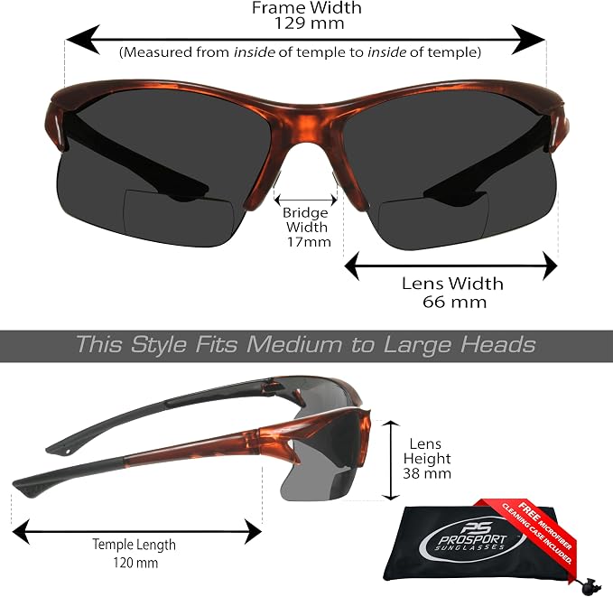 proSPORT BIFOCAL Sunglasses Readers Men Women Sport Cycling Running Fishing Golfing Riding Driving +1.50 to +3.00