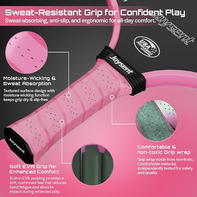 Pickleball Paddles Set, USAPA Approved Carbon Fiber Pickleball Set of 2 with Beginner Pickleball Rackets, Indoor Outdoor Pickle Balls for Adults Men Women, JT-1
