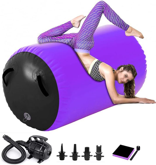 Gymnastics Air Roller Air Barrel Inflatable Tumbling Mat,Back Handspring Training Mats For Home Use, Gym Training, Cheerleading With Electric Pump