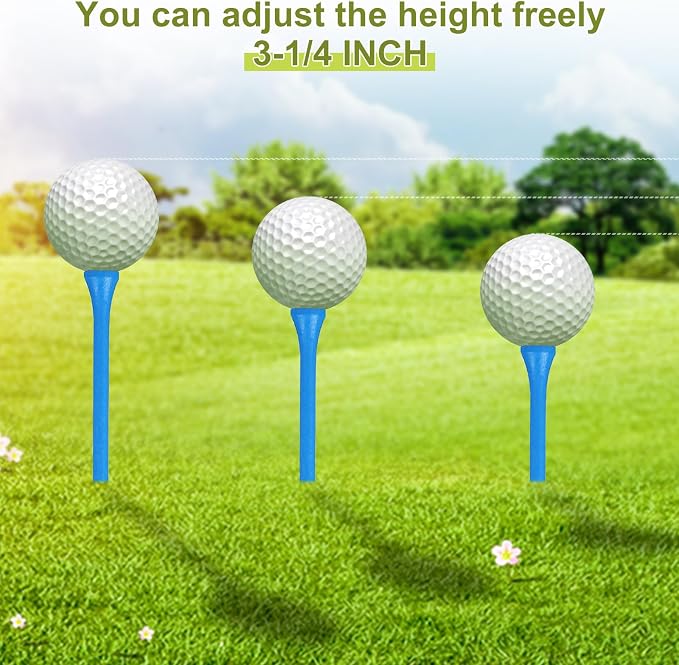Vinsot 1000 Pcs Golf Tees Bulk 3-1/4'' Wooden Tees for Driving Range, Golf Club Accessories for Men Dad