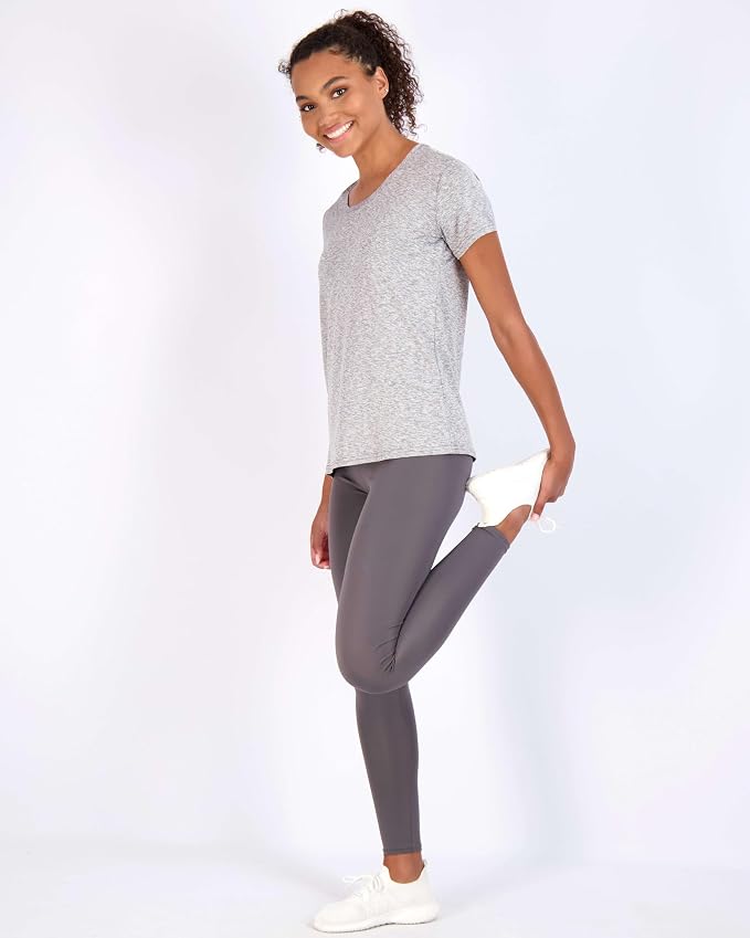 Real Essentials 5 Pack: Women's Short Sleeve T-Shirts Workout Tops Fitness Pilates Gym Activewear Athletic (Plus Available)