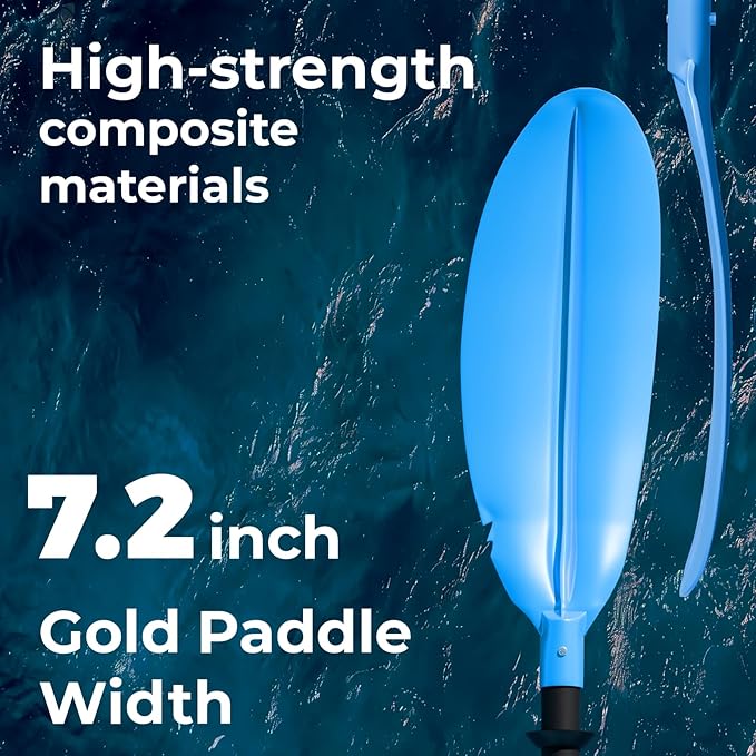 Adjustable Kayak Paddle, Lightweight Floating Oar Durable Floating Kayaking Oars Safety Rope with Stainless Steel Lock Buckle for Outdoor Kayaking Canoeing Fishing Boating.