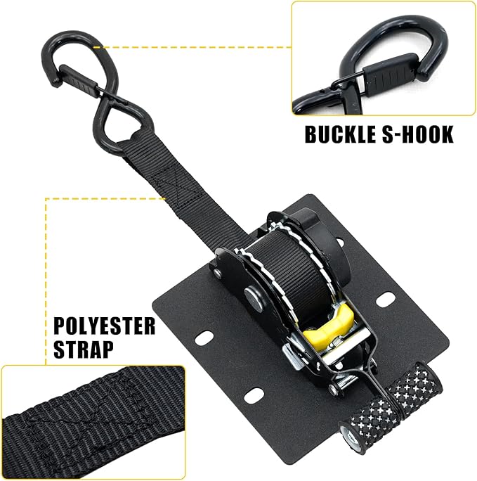 Retractable Ratchet Straps Compatible with 2022-2025 2026 Nissan Frontier Retracting Straps Auto Retract Securing Strap Tie Down System 2PCS for 2024 Frontier Accessories
