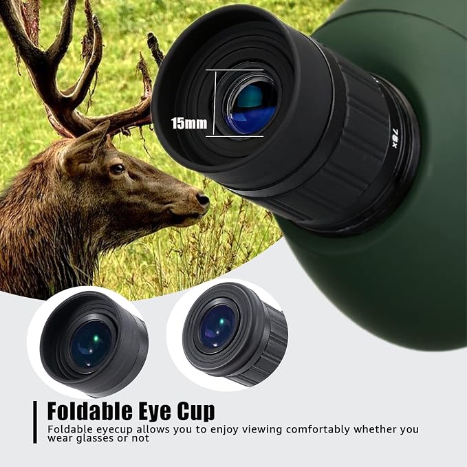 SVBONY SV28 Spotting Scopes with Tripod and Phone Adapter, Angled 25-75x70mm Spotter Scope, Waterproof Fogproof Spotting Scope with Desktop Tripod for Bird Watching, Target Shooting, Wildlife Viewing
