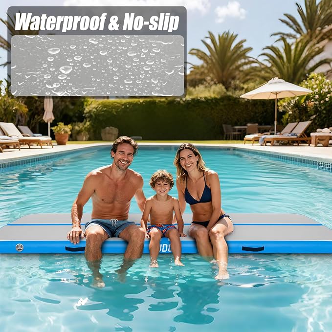 SUDOO Gymnastics Air Mat 10ft/13ft/16ft Inflatable Air Tumble Track Mat 4" Thick Tumbling Mat With Pump or No Pump for Training Tumble Yoga Cheerleading Parkour Beach Water Activities Home Use