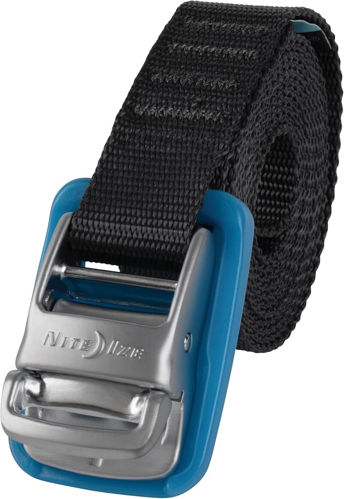 Nite Ize CamJam Tie Down Strap - Tie Down Ratchet Straps - Straps for Trucks & Cars - Tie Downs for Luggage & Gear - 6 ft Strap, Blue (Pack of 2)