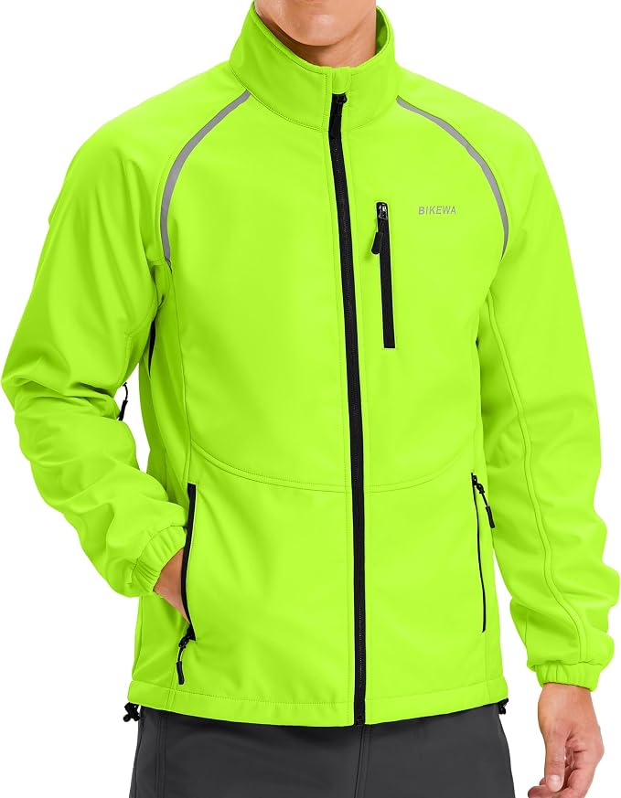 Bikewa Men's Winter Cycling Jackets Thermal Warm Water Resistant Bike Running Windproof Jacket